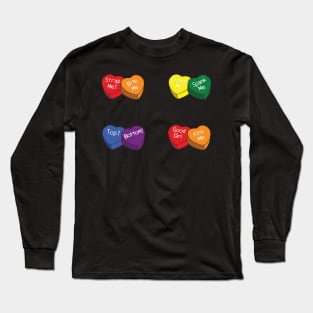 Valentines Rainbow Girl Pride Heart Shape Candy Sticker Pack Long Sleeve T-Shirt